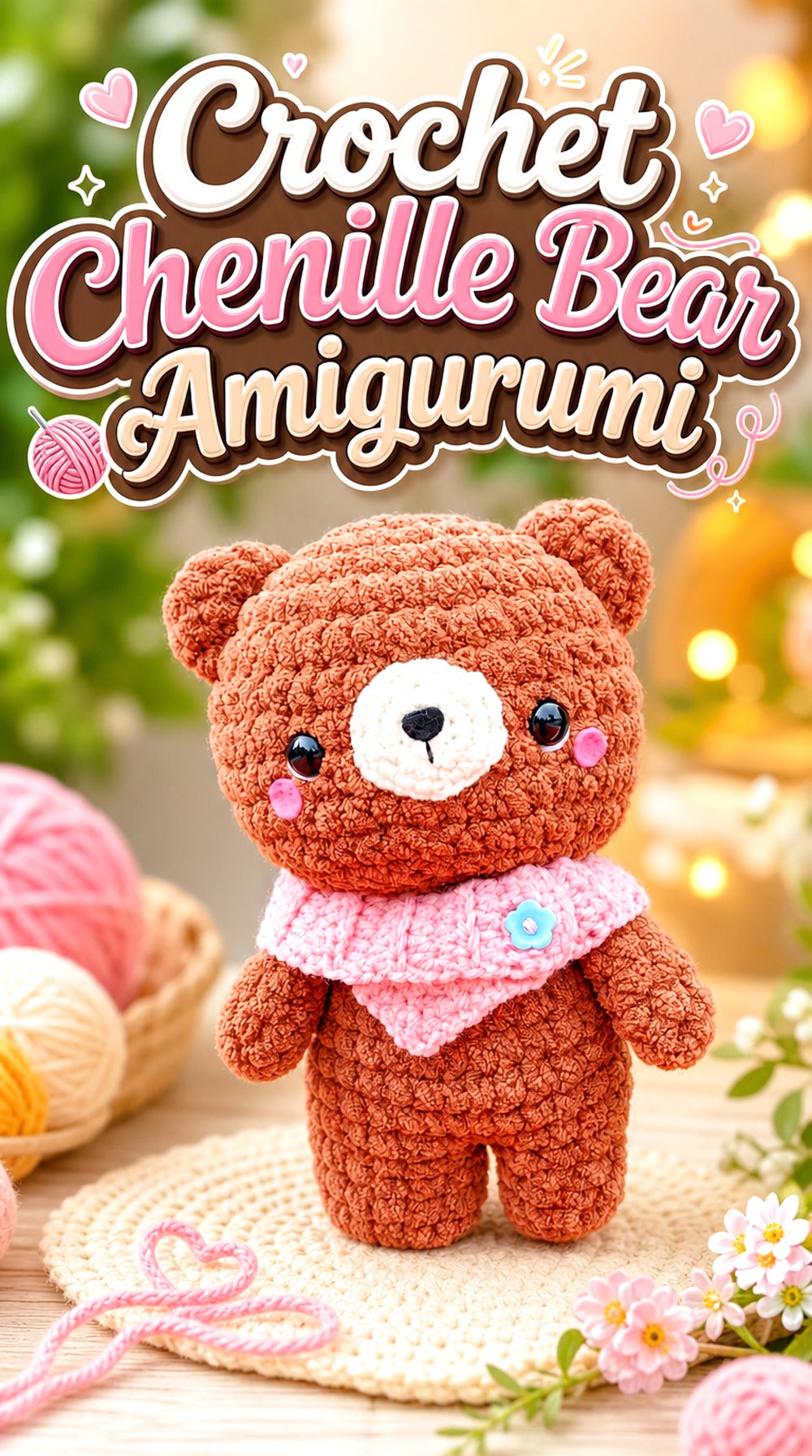 Crochet Chenille Bear Amigurumi