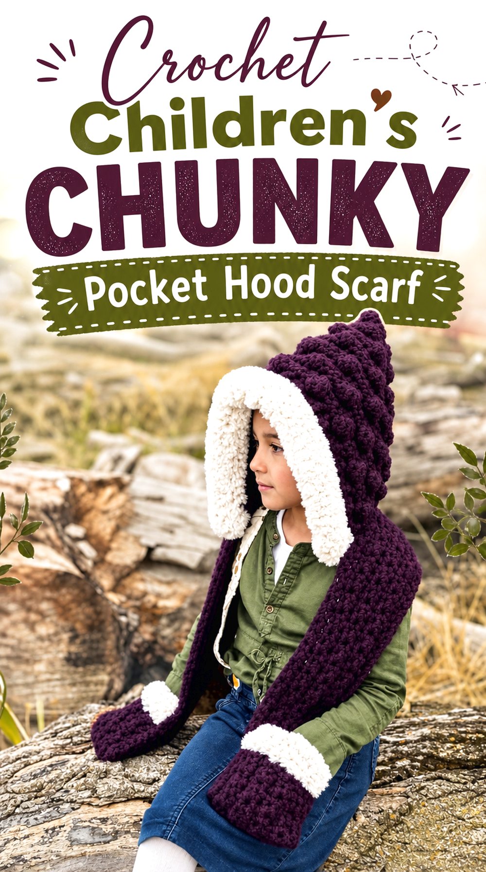 Crochet Children’s Chunky Pocket Hood Scarf