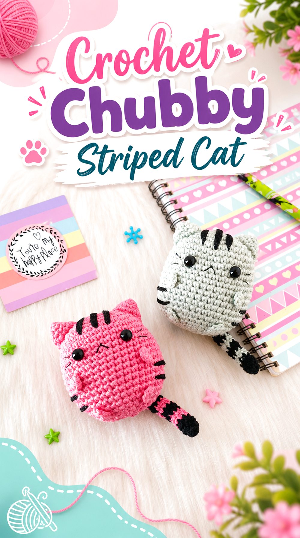 Crochet Chubby Striped Cat