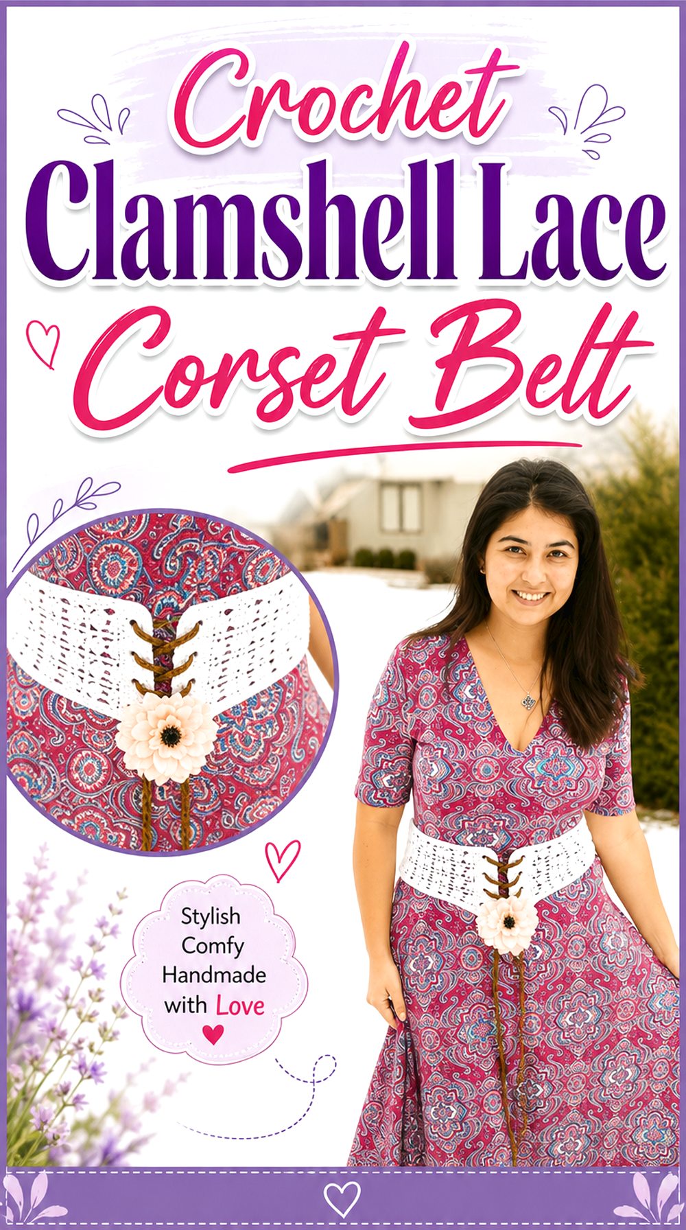 Crochet Clamshell Lace Corset Belt