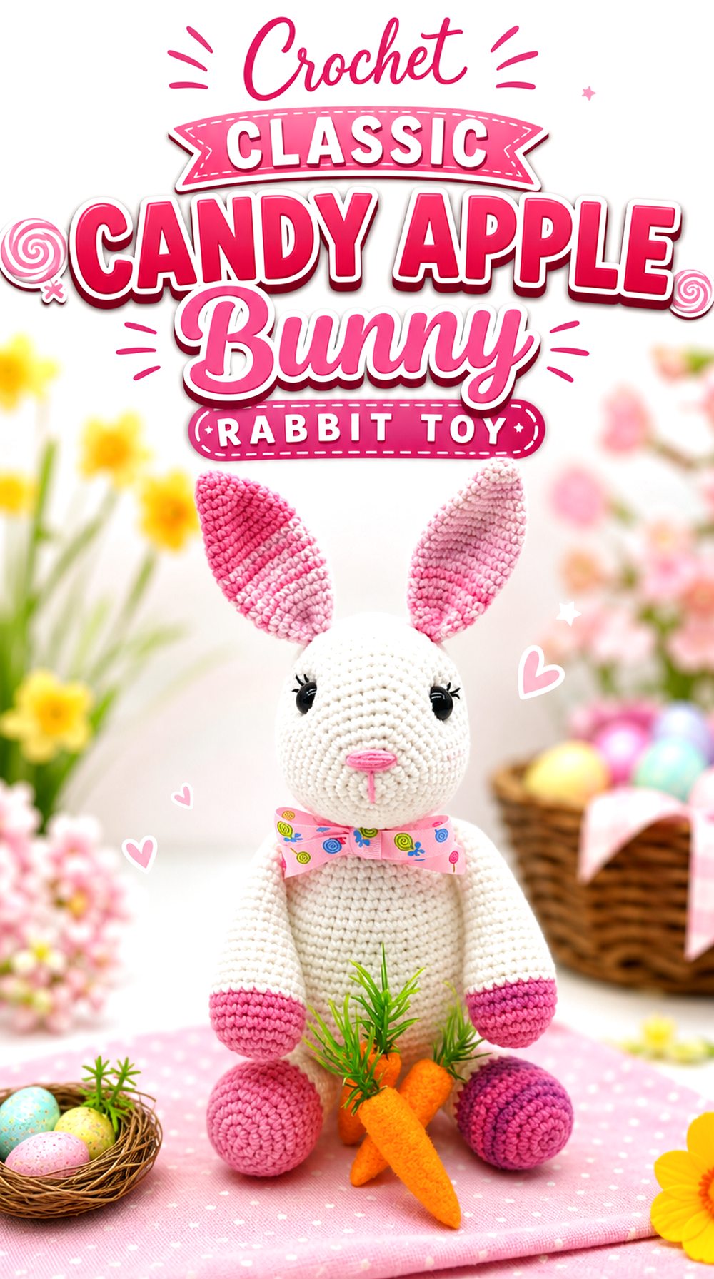 Crochet Classic Candy Apple Bunny Rabbit Toy
