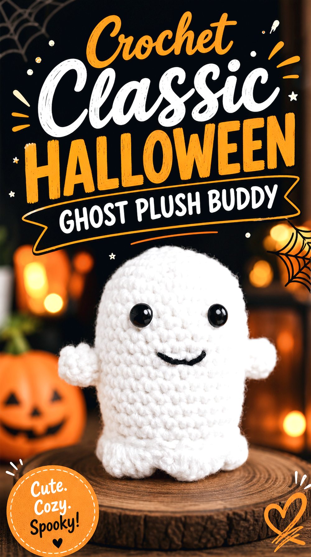 Crochet Classic Halloween Ghost Plush Buddy