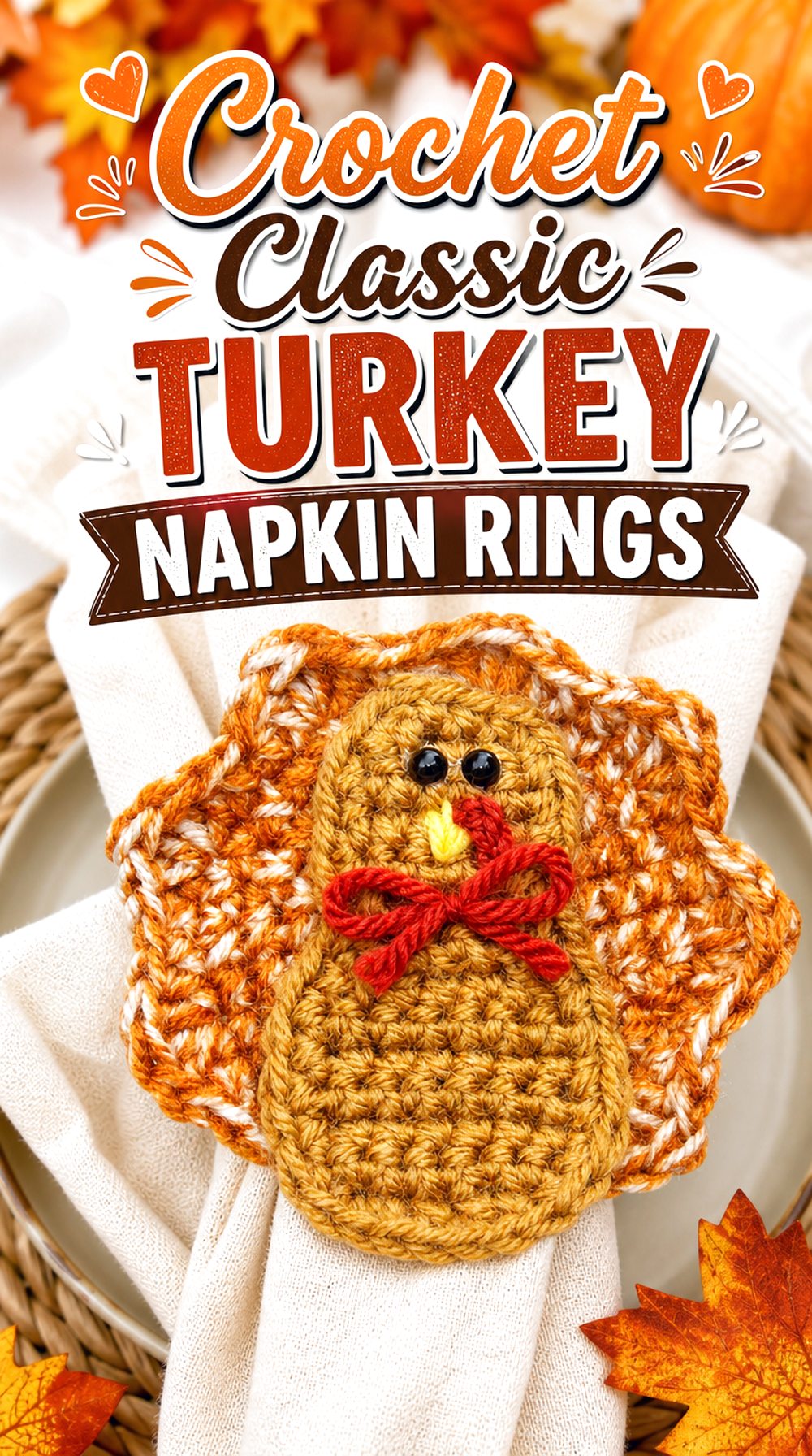 Crochet Classic Turkey Napkin Rings
