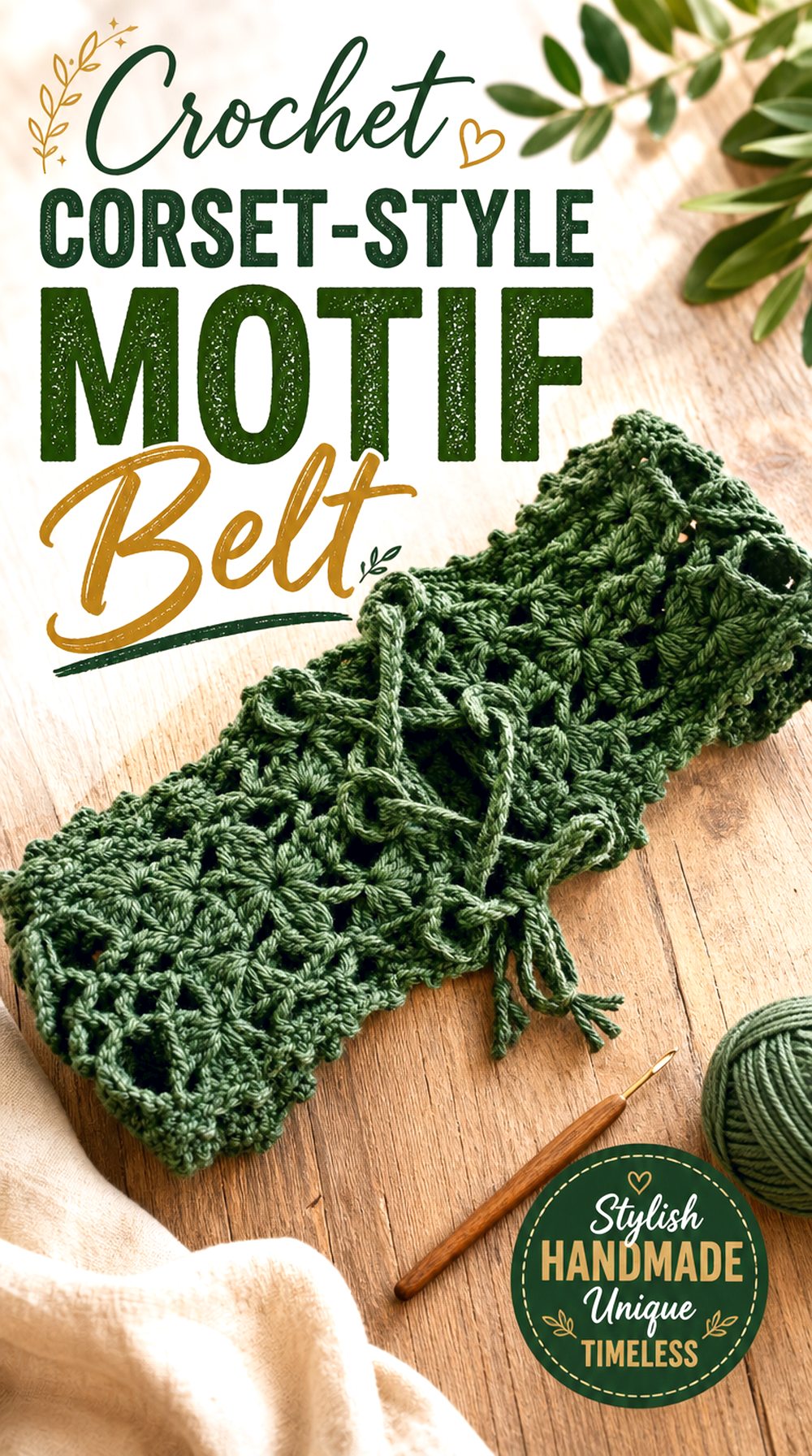 Crochet Corset Style Motif Belt
