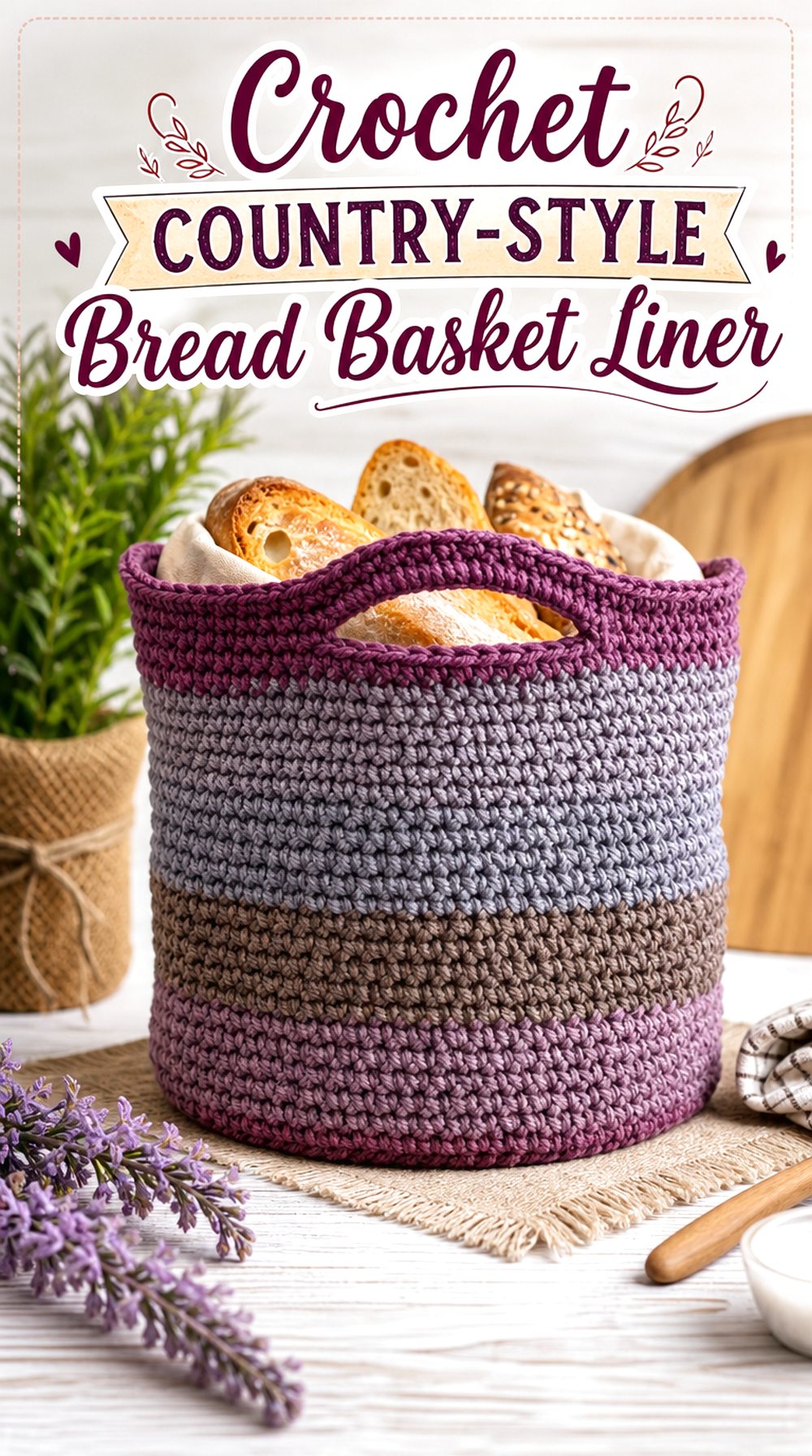 Crochet Country Style Bread Basket Liner