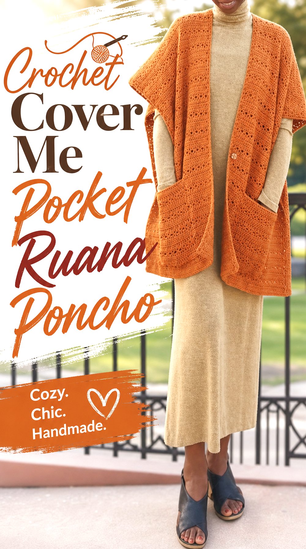 Crochet Cover Me Pocket Ruana Poncho