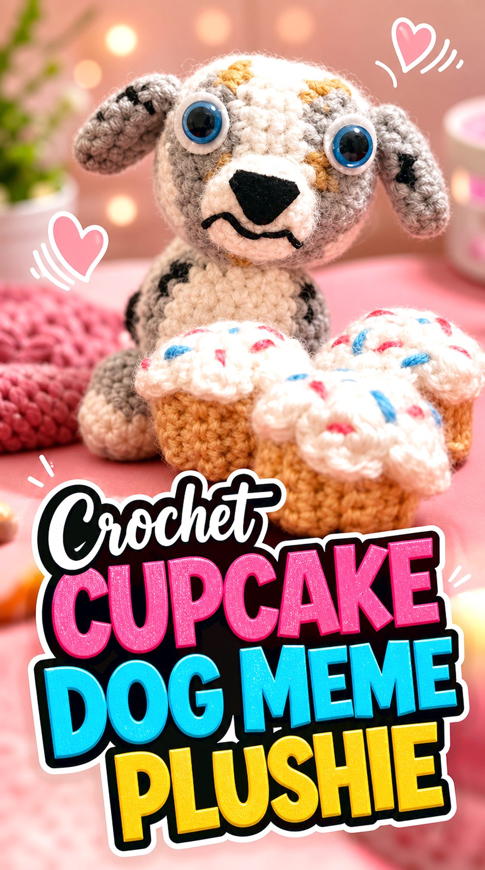 Crochet Cupcake Dog Meme Plushie