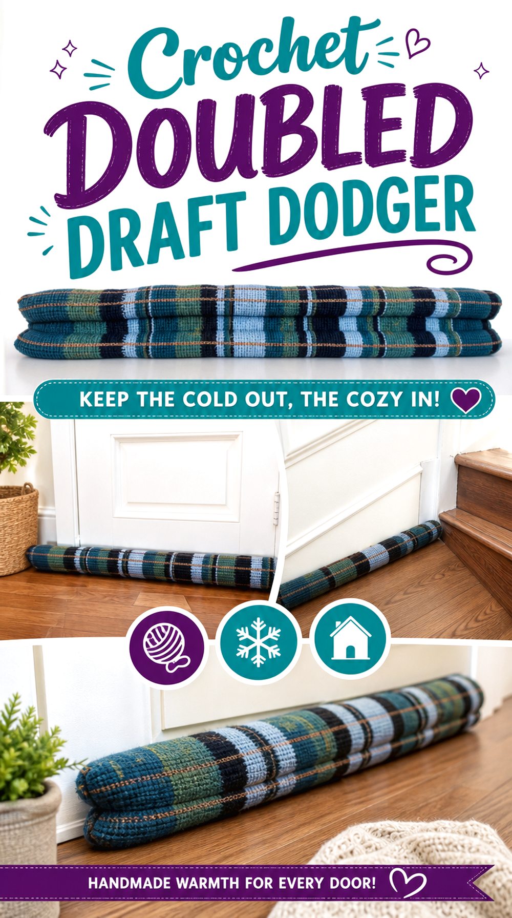 Crochet Doubled Draft Dodger