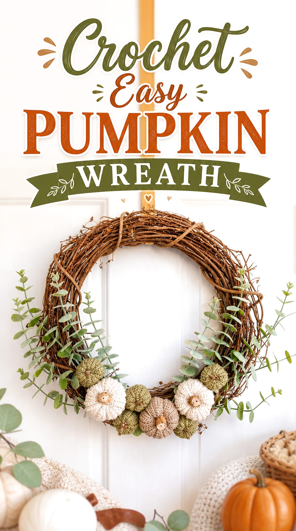 Crochet Easy Pumpkin Wreath