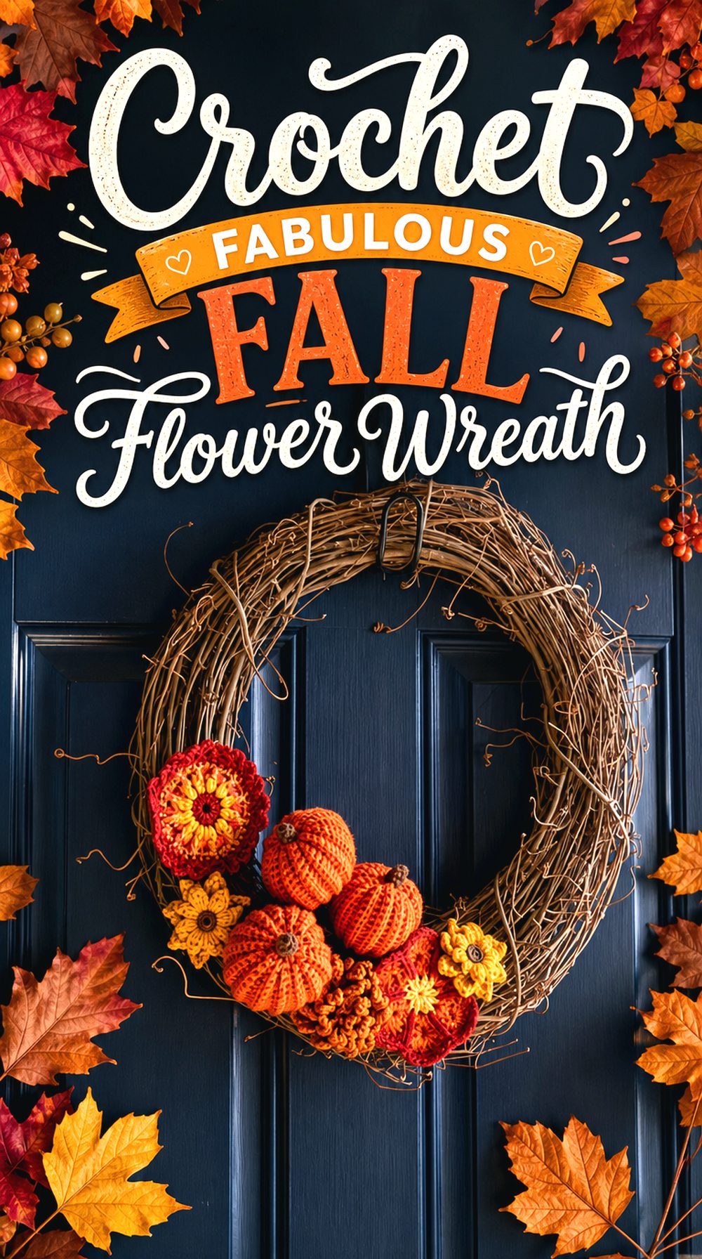 Crochet Fabulous Fall Flower Wreath