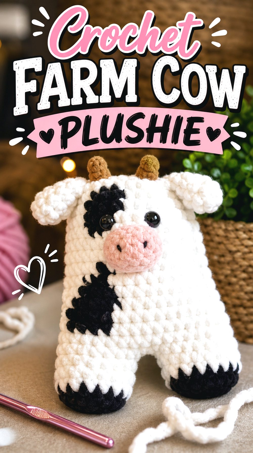 Crochet Farm Cow Plushie