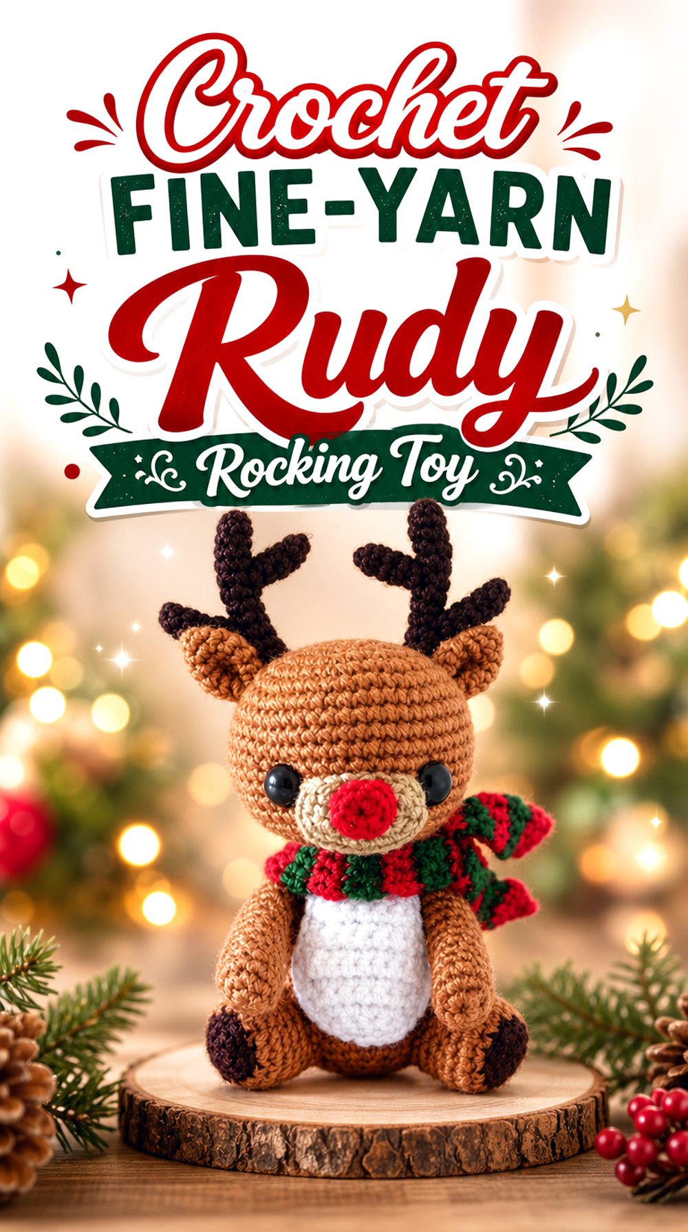 Crochet Fine Yarn Rudy Rocking Toy