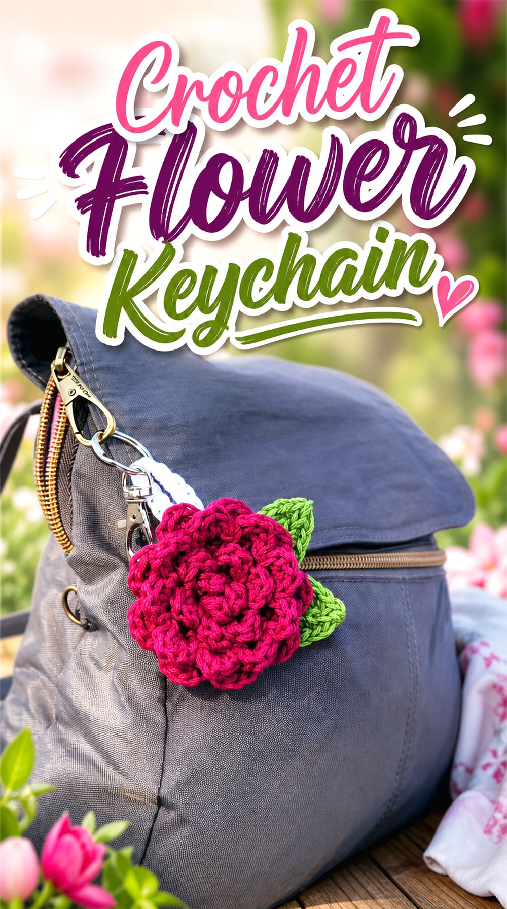 Crochet Flower Keychain