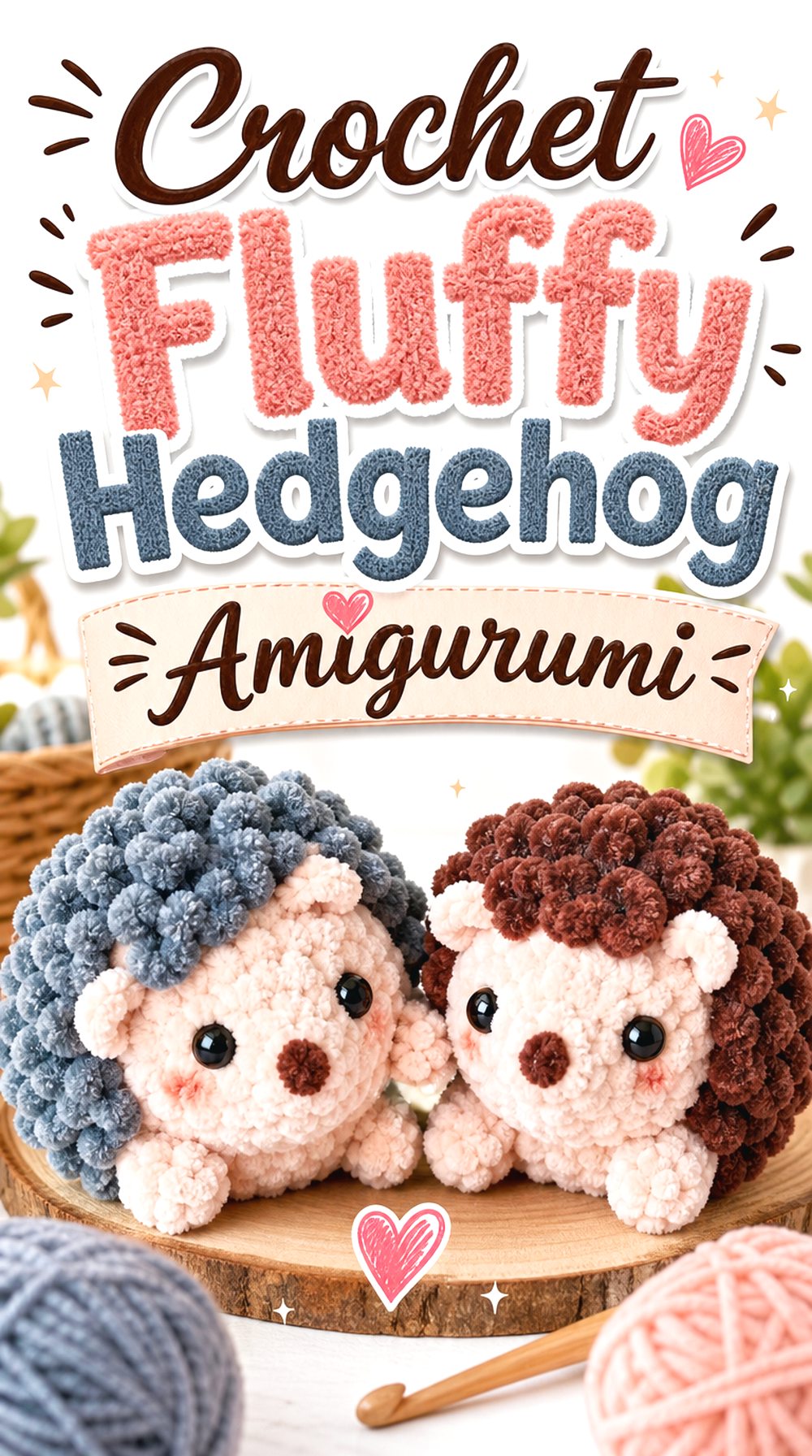 Crochet Fluffy Hedgehog Amigurumi