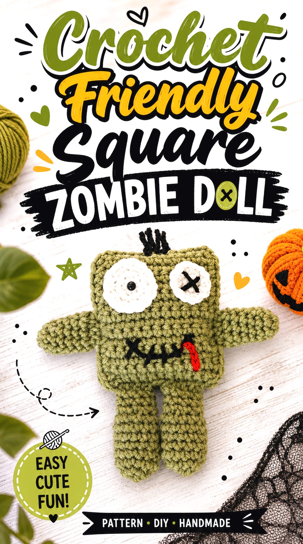 Crochet Friendly Square Zombie Doll