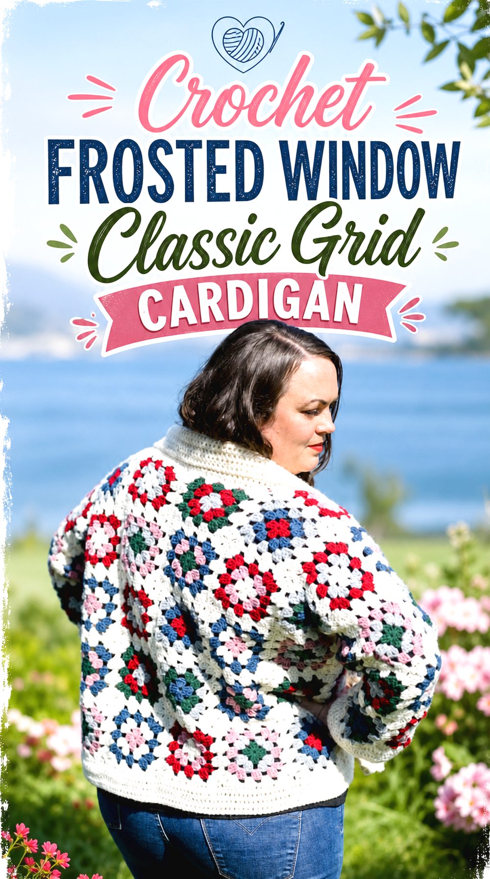 Crochet Frosted Window Classic Grid Cardigan