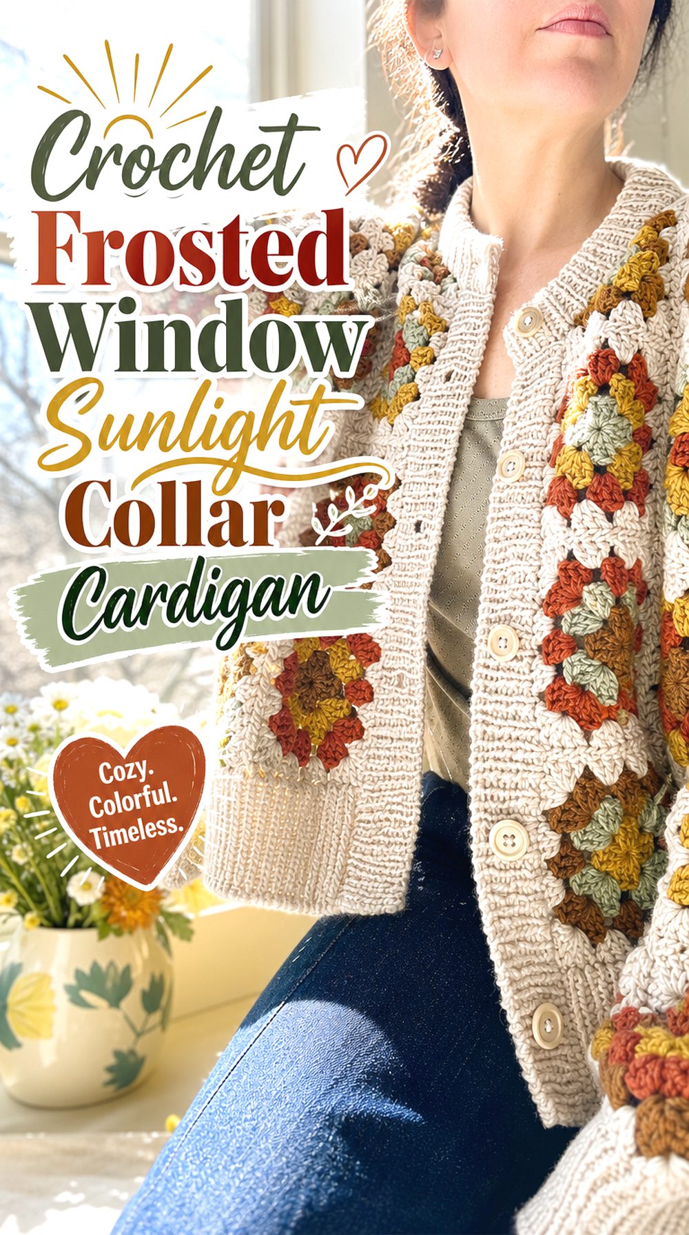 Crochet Frosted Window Sunlight Collar Cardigan