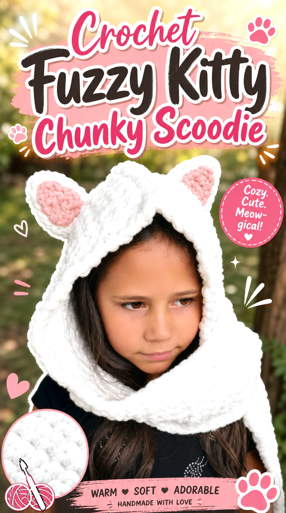 Crochet Fuzzy Kitty Chunky Scoodie