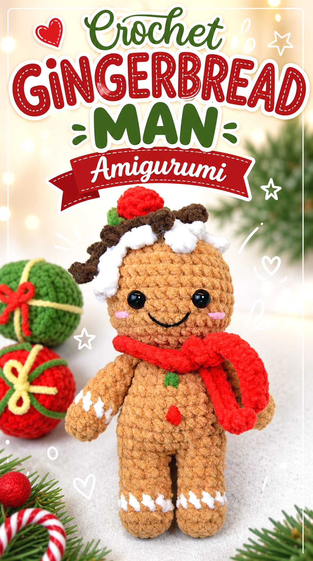 Crochet Gingerbread Man Amigurumi