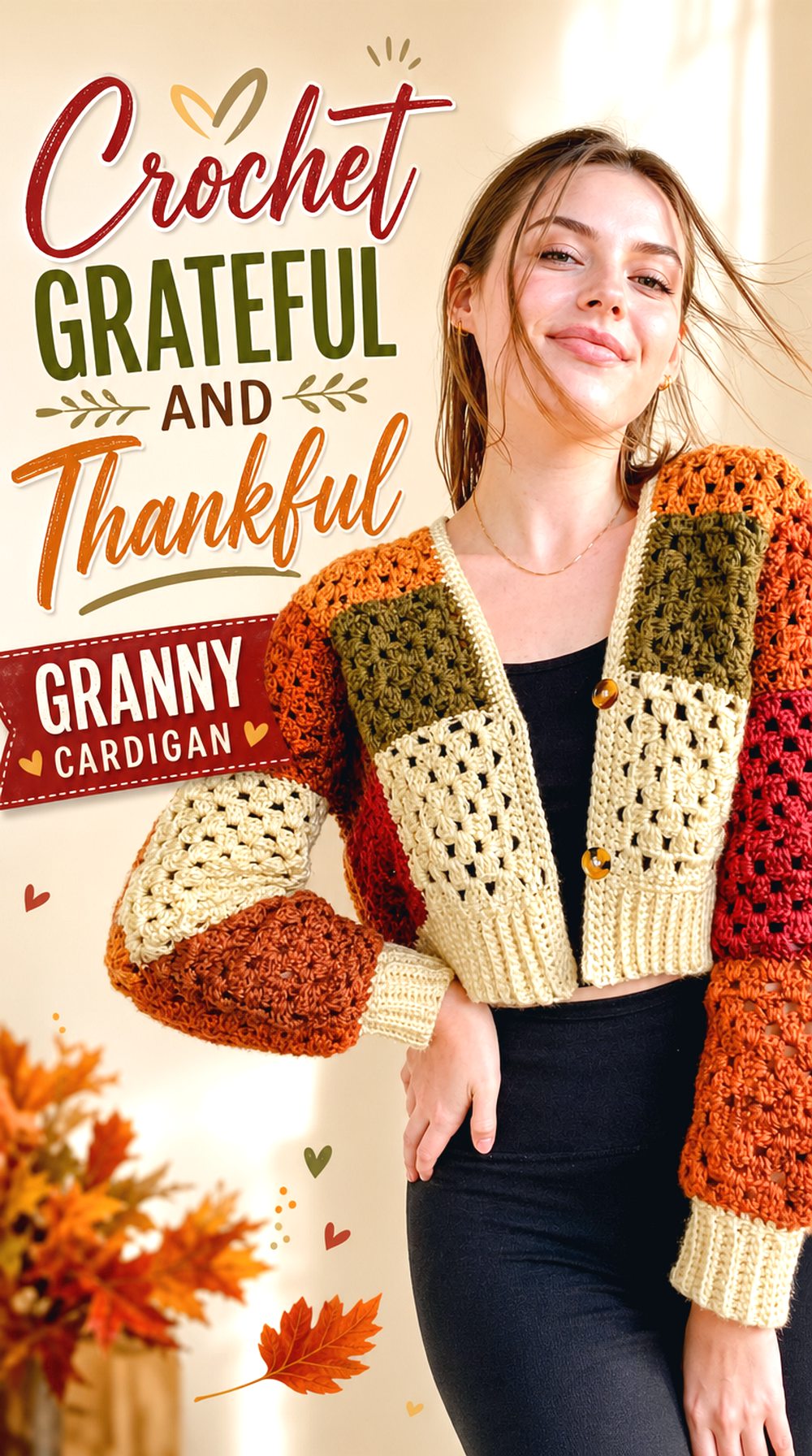 Crochet Grateful and Thankful Granny Cardigan