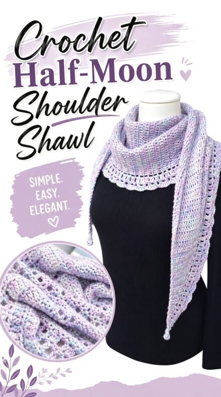 Crochet Half Moon Shoulder Shawl