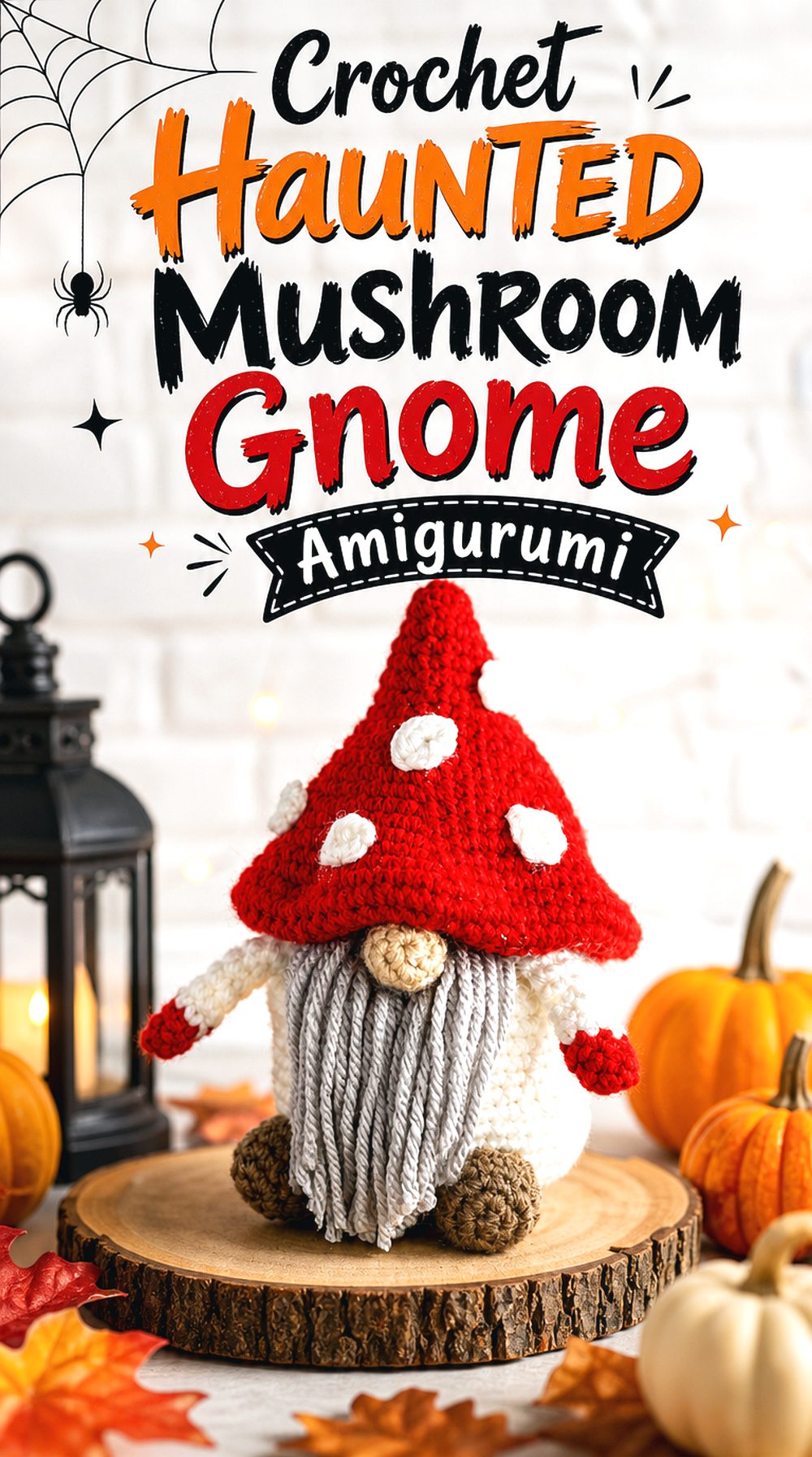 Crochet Haunted Mushroom Gnome Amigurumi