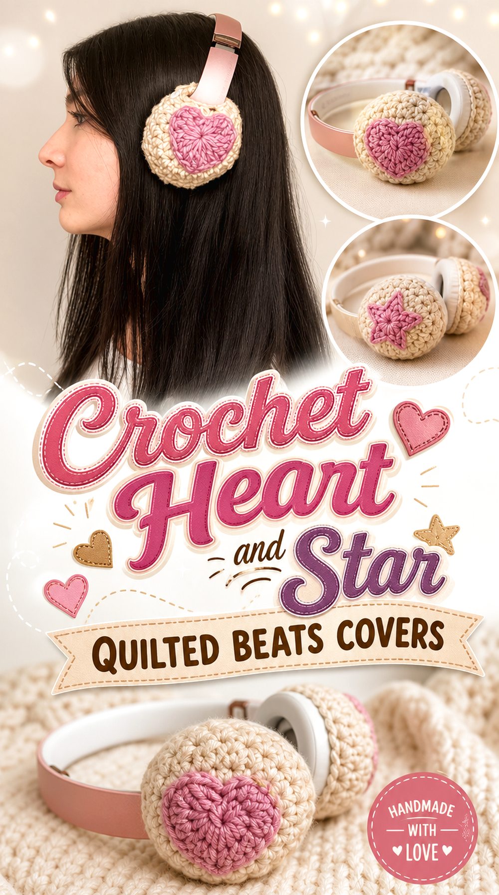 Crochet Heart and Star Quilted Beats Covers