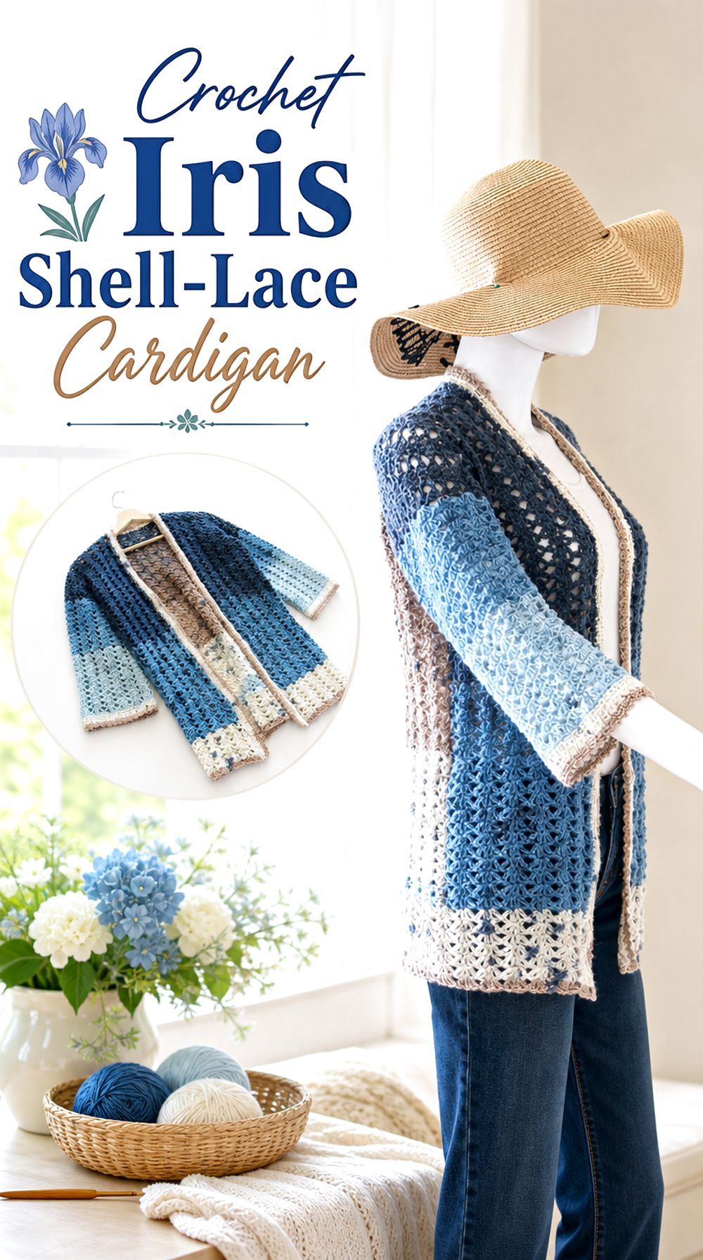 Crochet Iris Shell Lace Cardigan