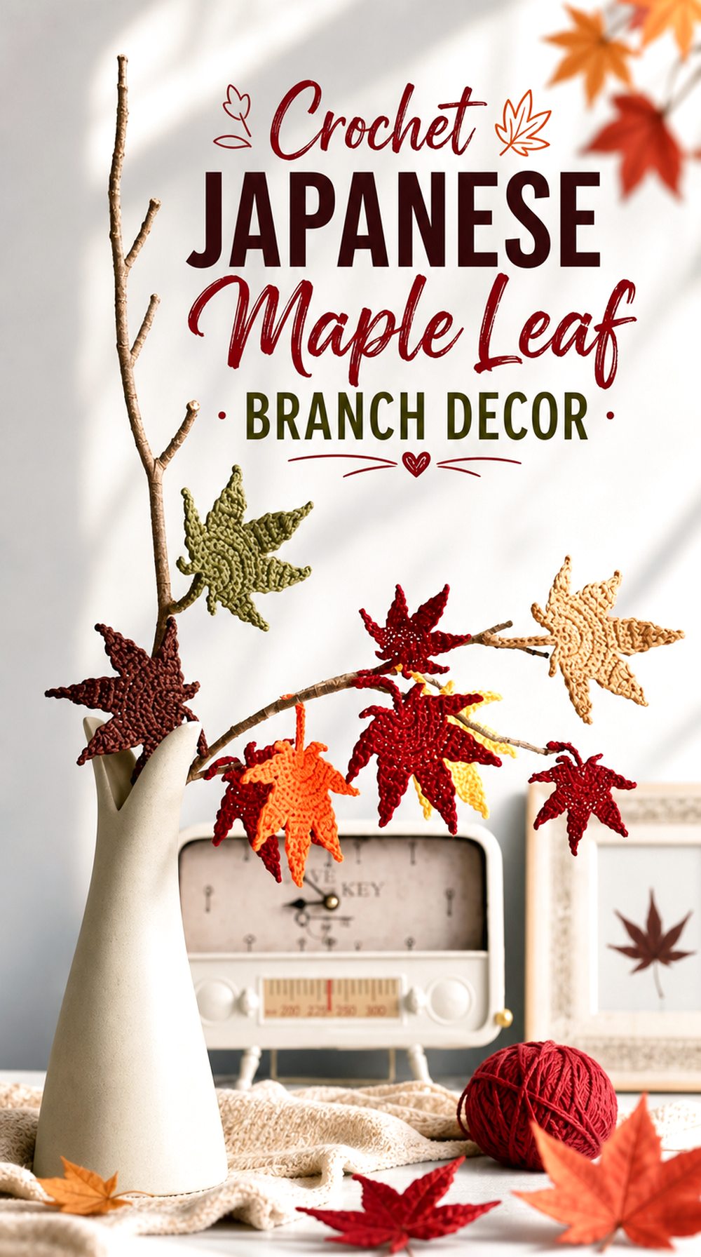 Crochet Japanese Maple Leaf Branch Decor