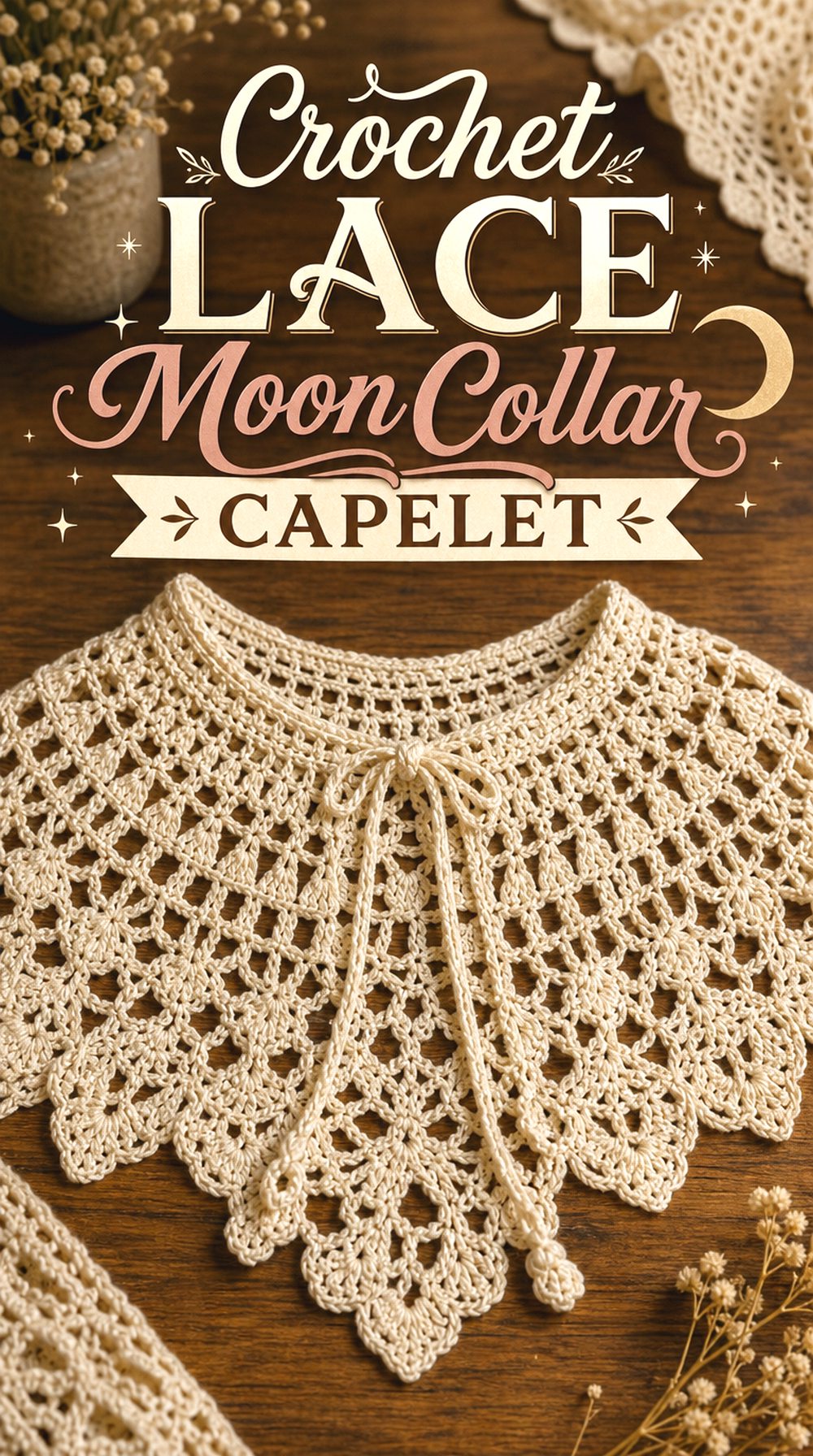 Crochet Lace Moon Collar Capelet