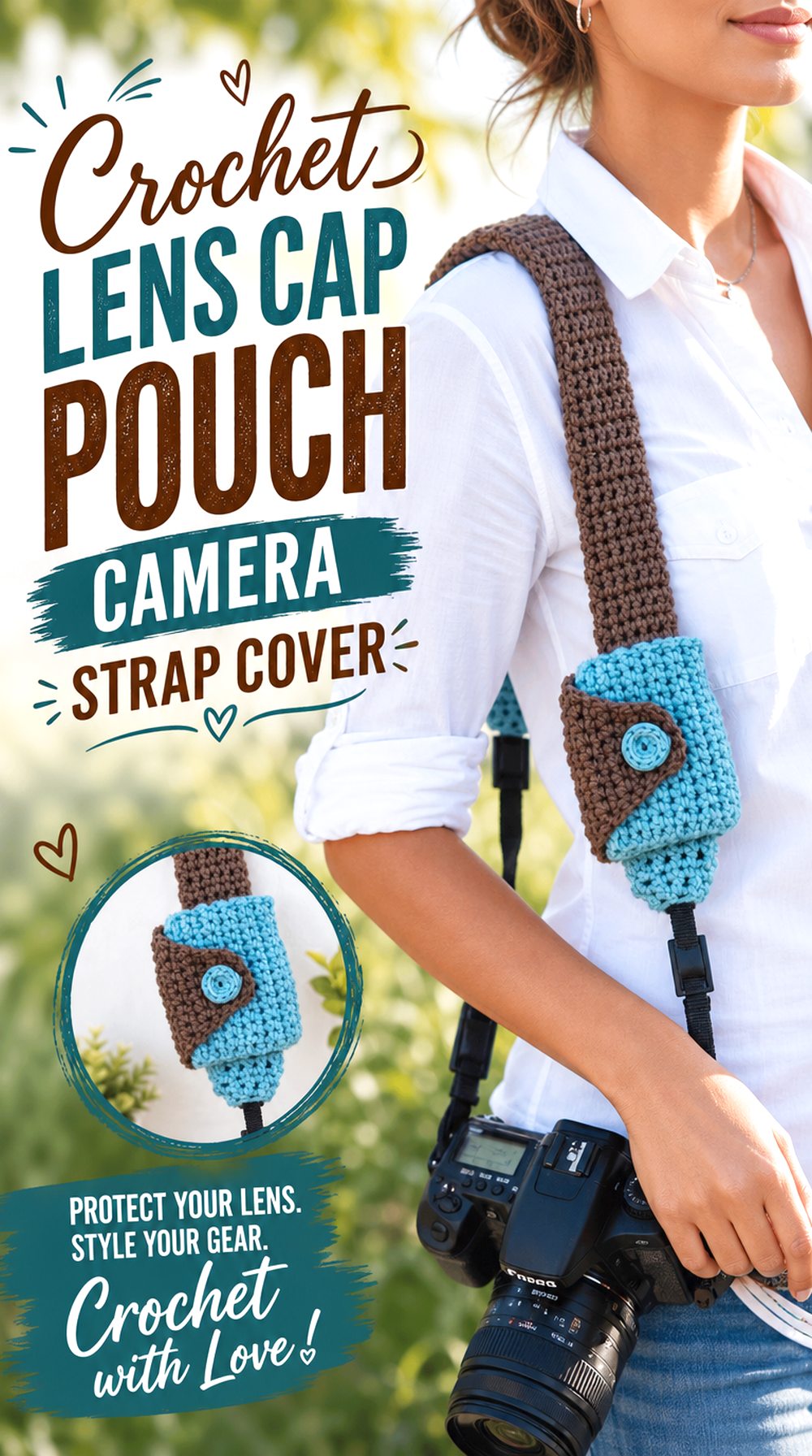 Crochet Lens Cap Pouch Camera Strap Cover