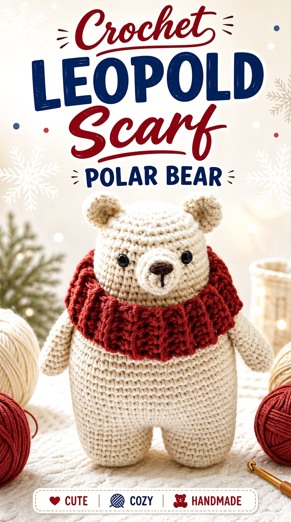 Crochet Leopold Scarf Polar Bear