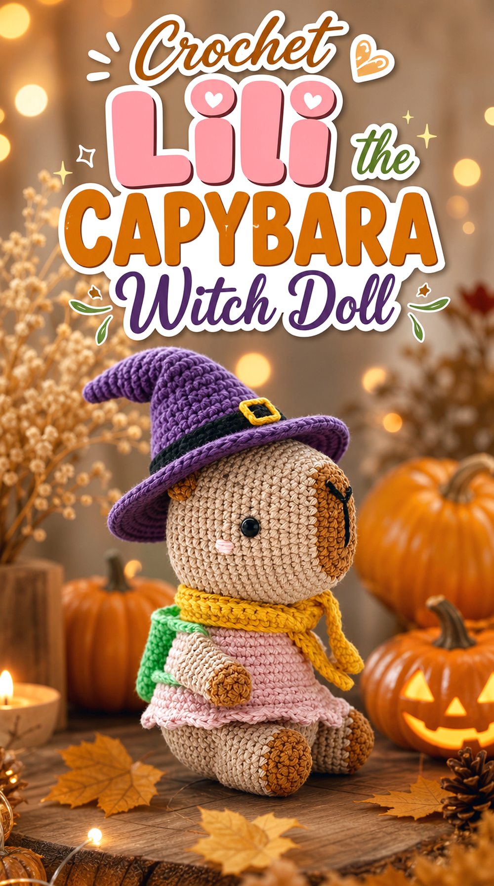 Crochet Lili the Capybara Witch Doll