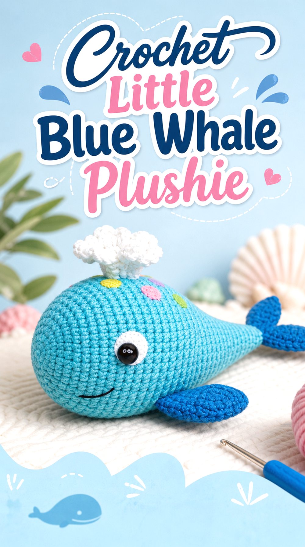 Crochet Little Blue Whale Plushie