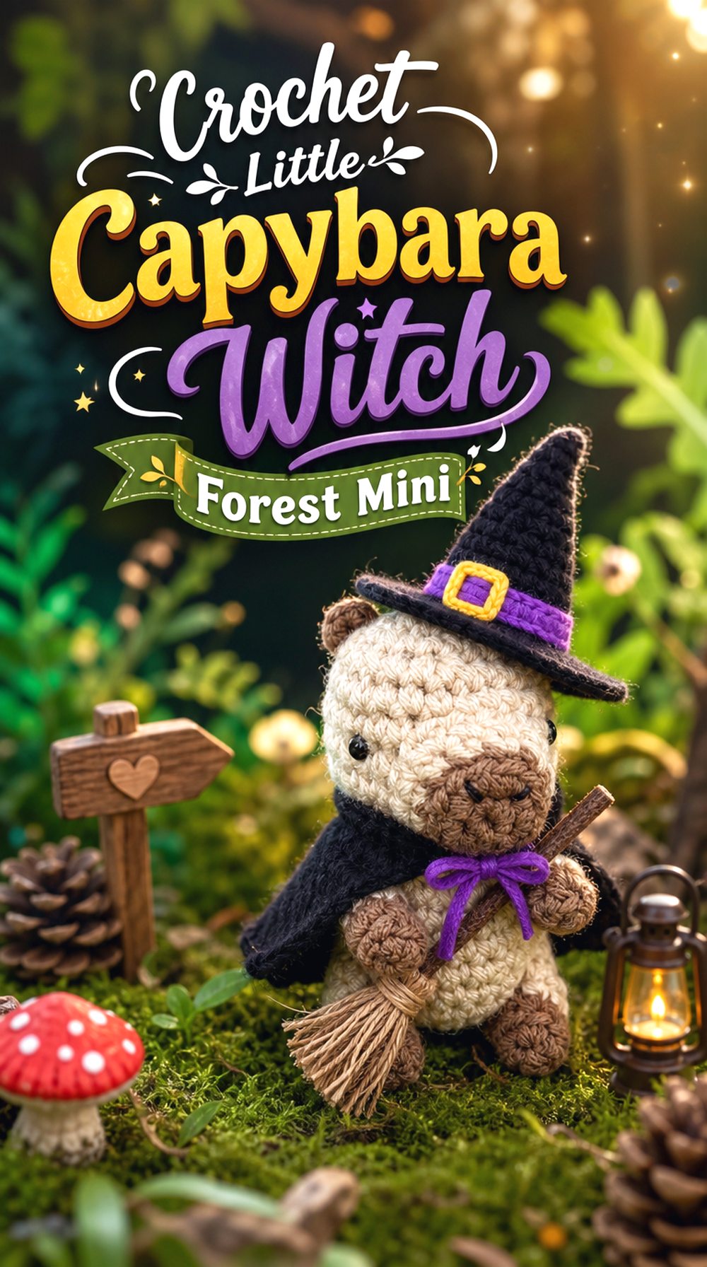 Crochet Little Capybara Witch Forest Mini