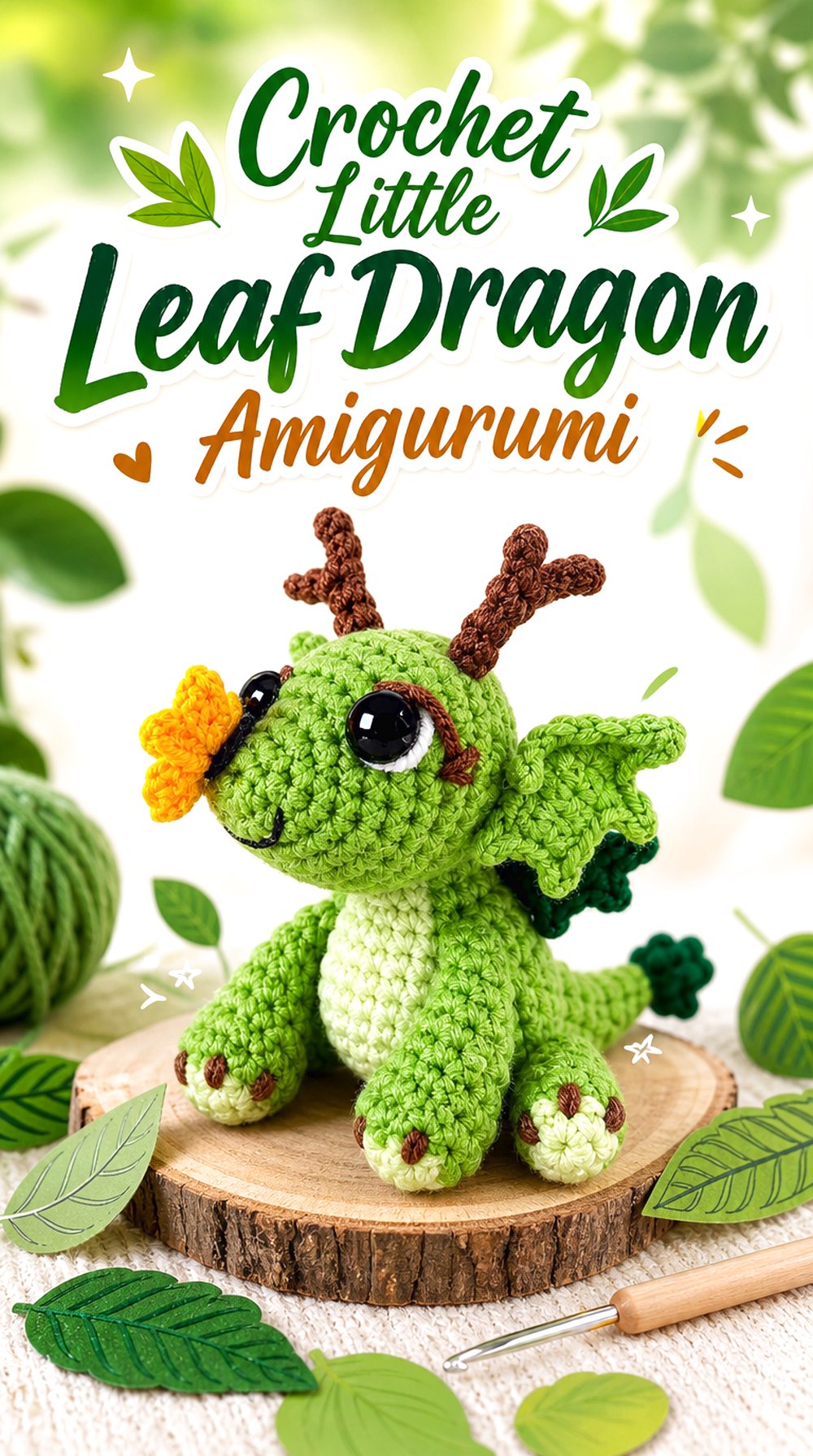 Crochet Little Leaf Dragon Amigurumi
