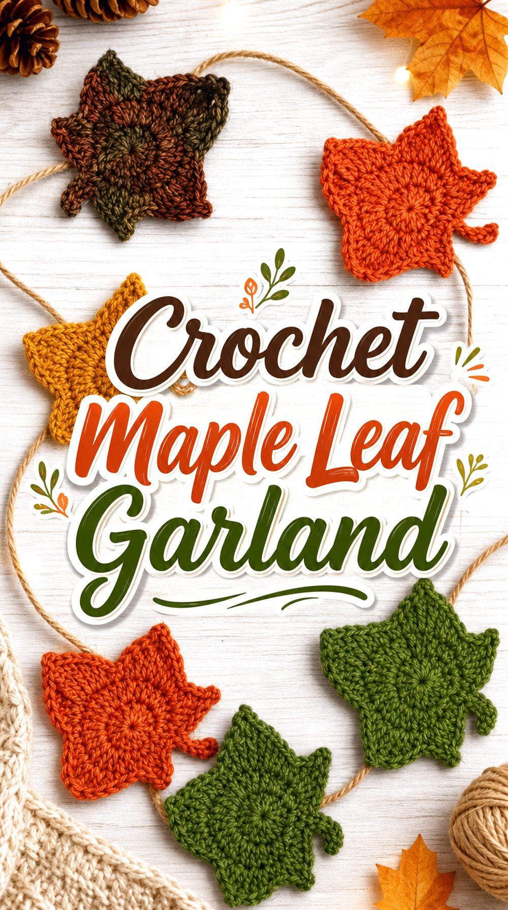 Crochet Maple Leaf Garland