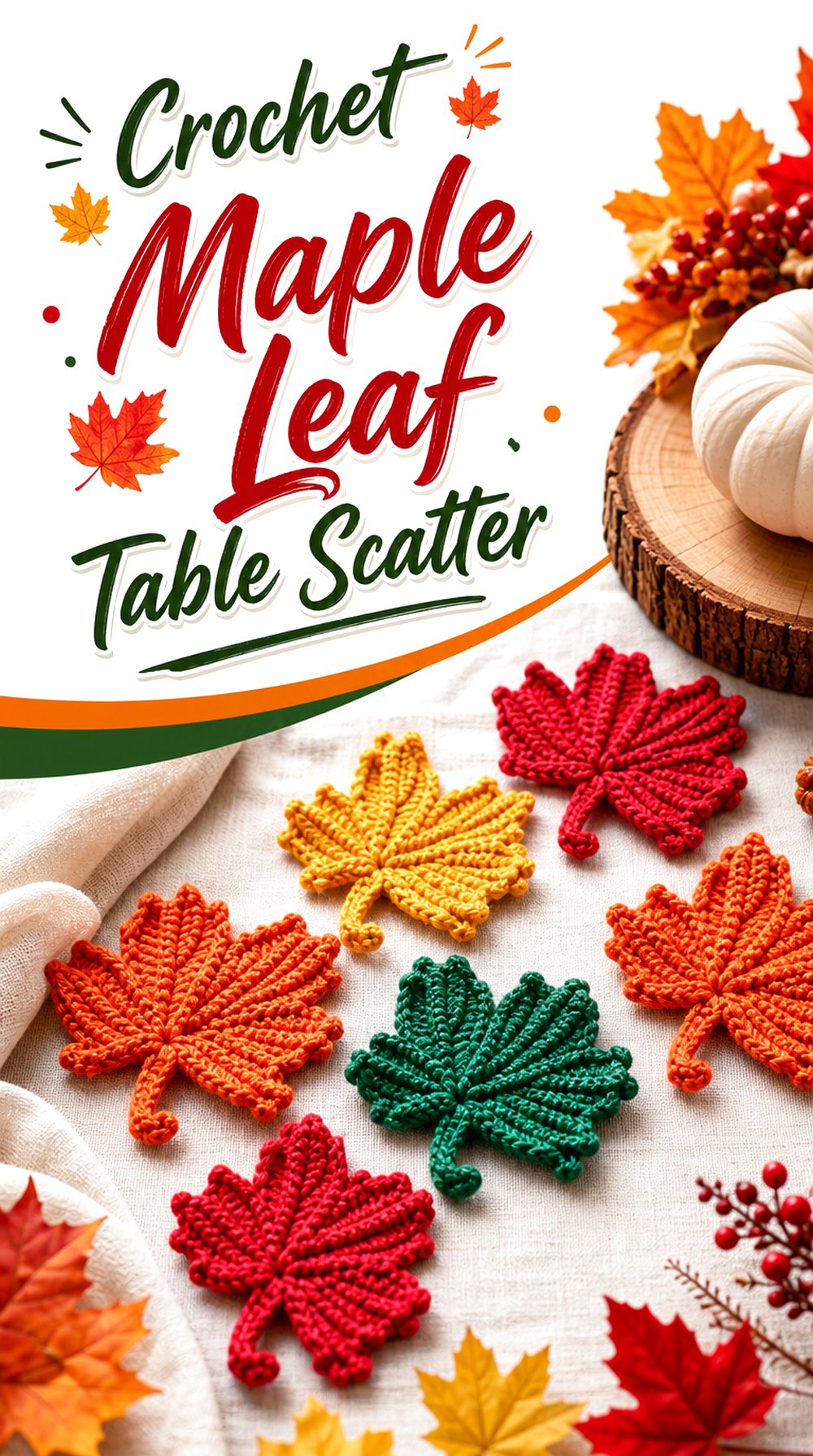 Crochet Maple Leaf Table Scatter