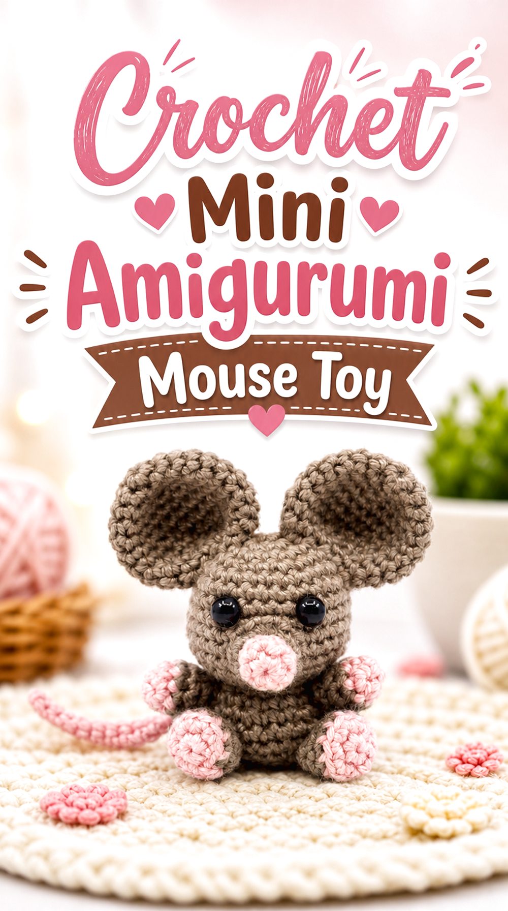 Crochet Mini Amigurumi Mouse Toy