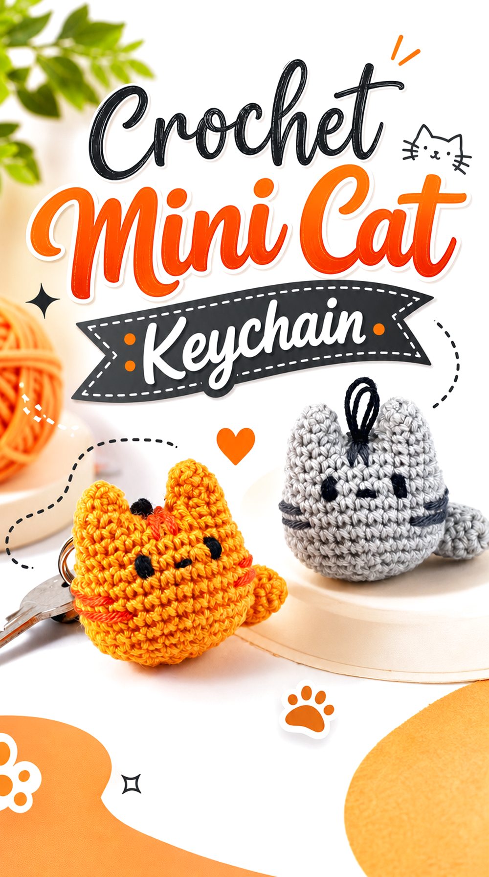 Crochet Mini Cat Keychain