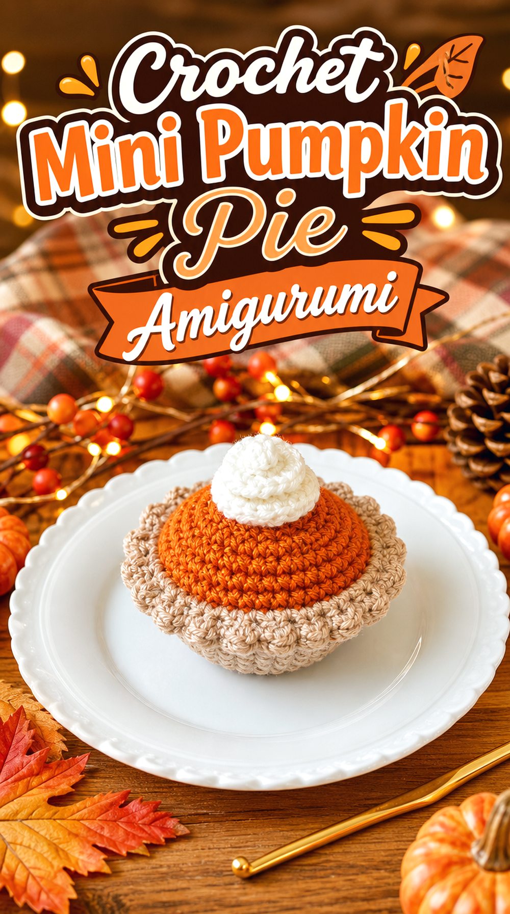 Crochet Mini Pumpkin Pie Amigurumi