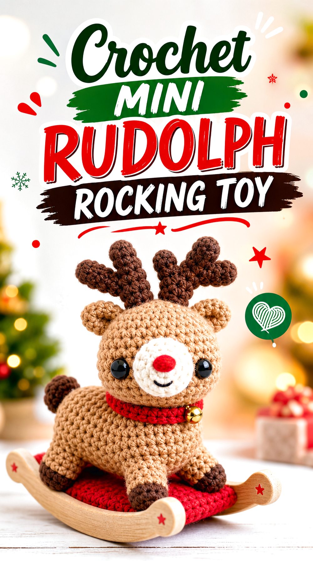 Crochet Mini Rudolph Rocking Toy