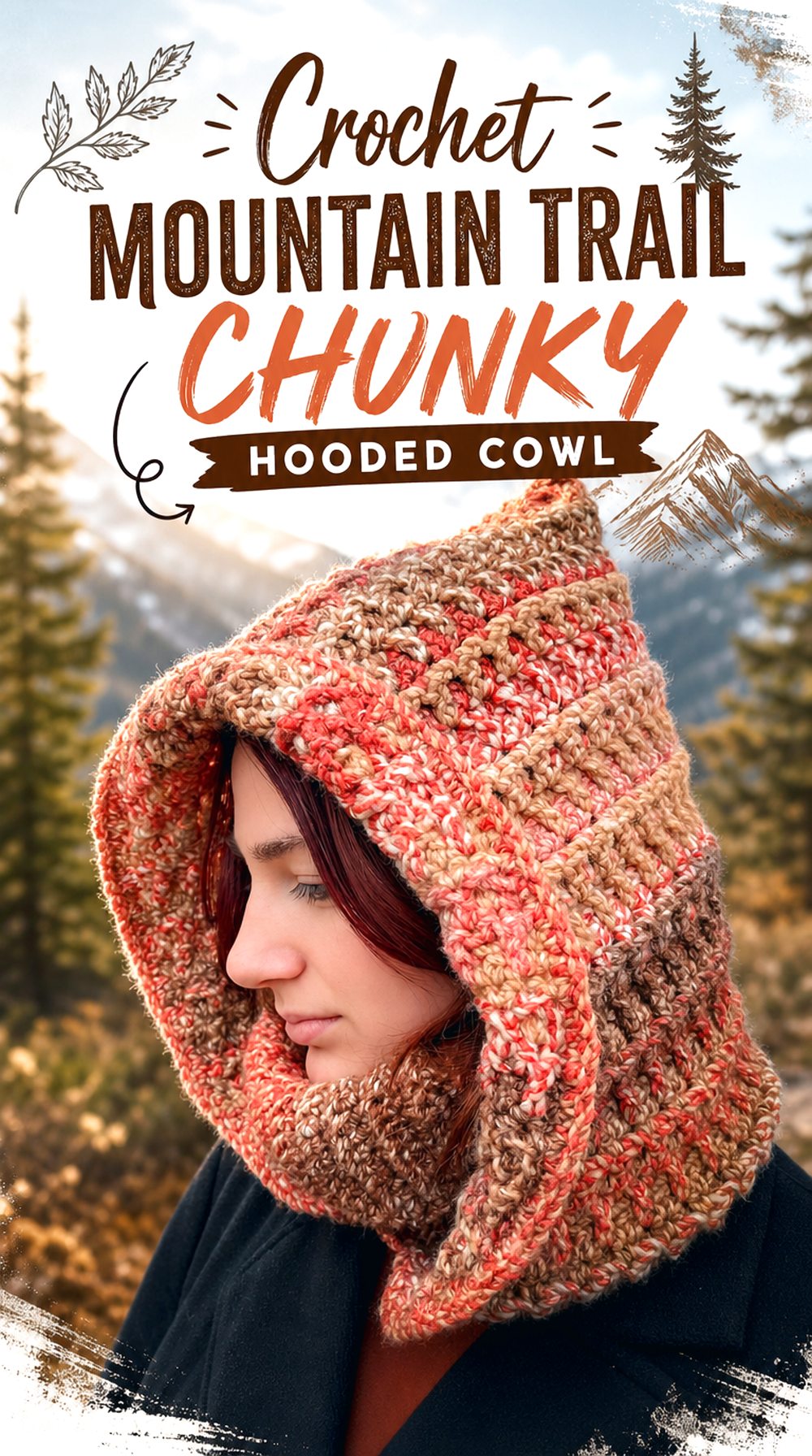 Crochet Mountain Trail Chunky Hooded Cowl