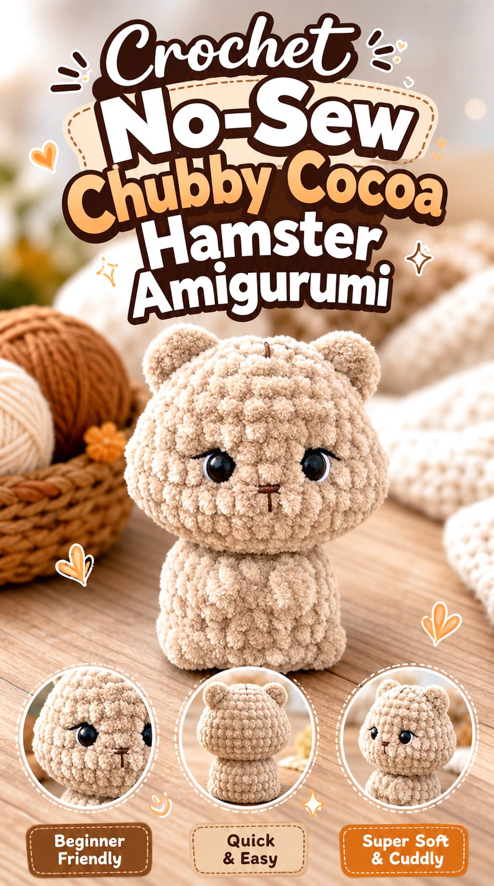 Crochet No Sew Chubby Cocoa Hamster Amigurumi