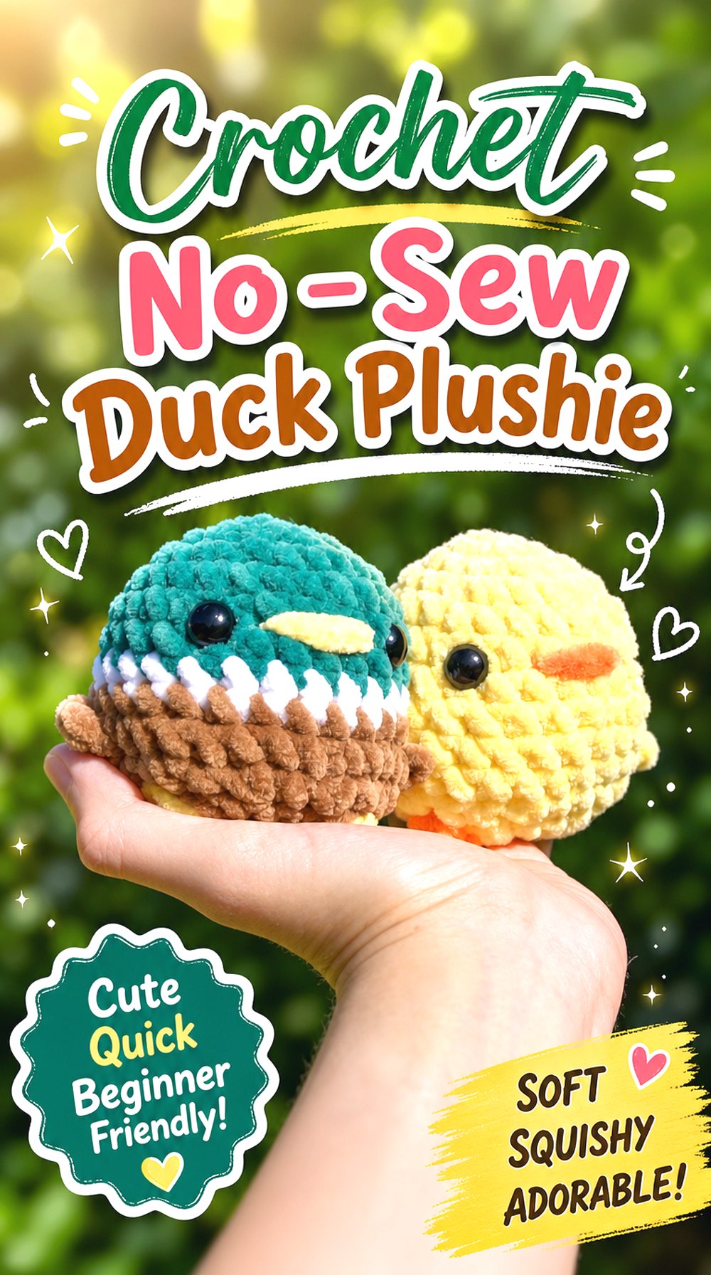 Crochet No Sew Duck Plushie