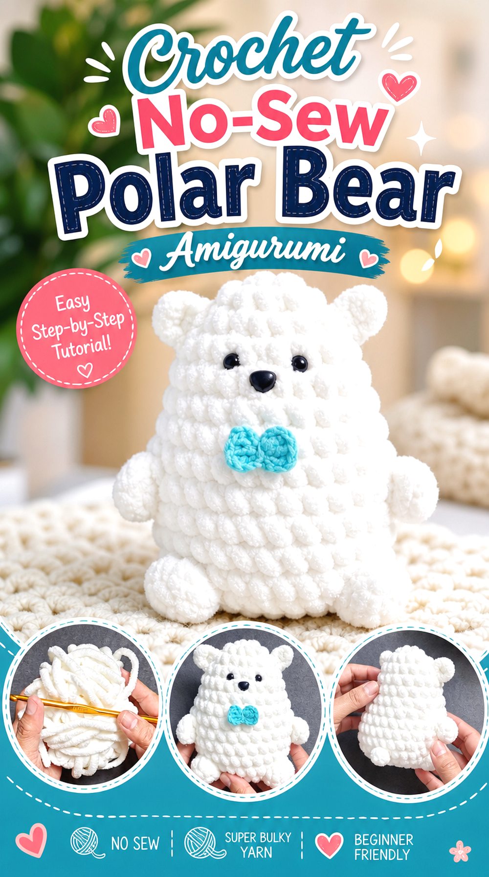 Crochet No Sew Polar Bear Amigurumi