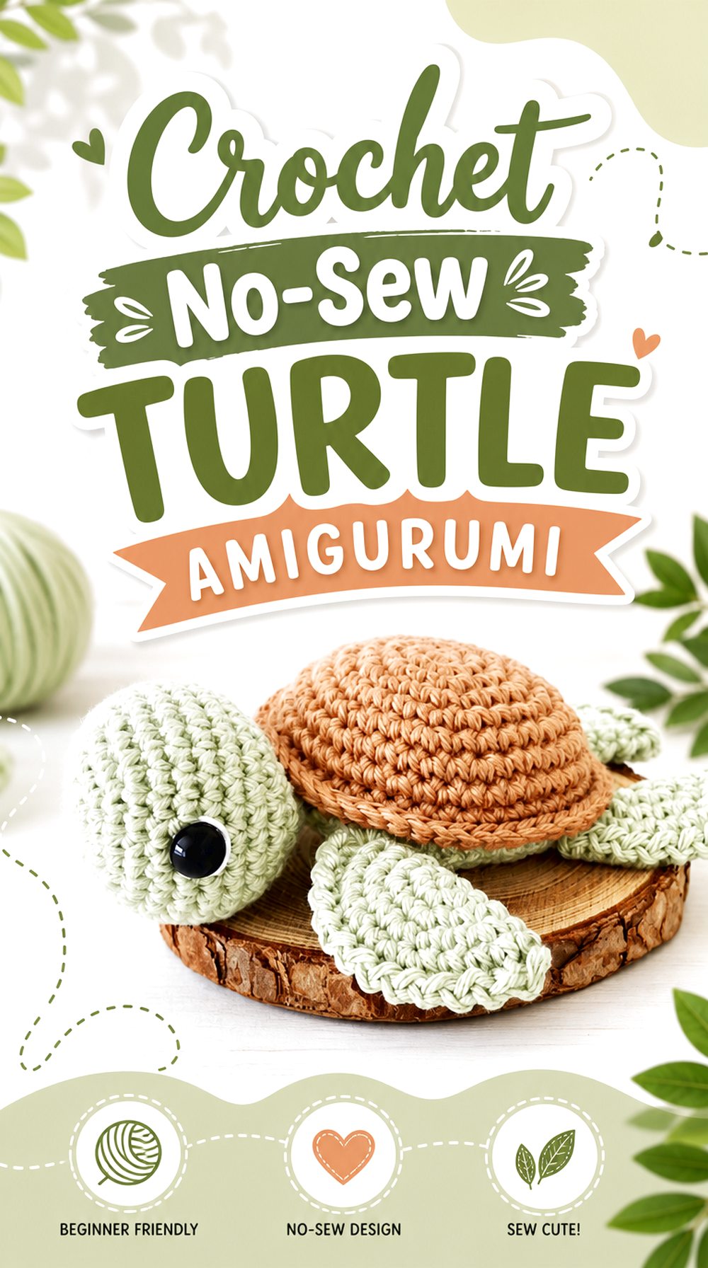 Crochet No Sew Turtle Amigurumi