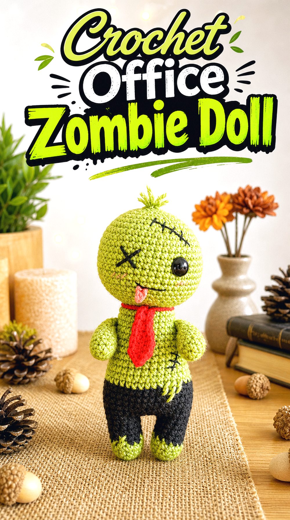 Crochet Office Zombie Doll