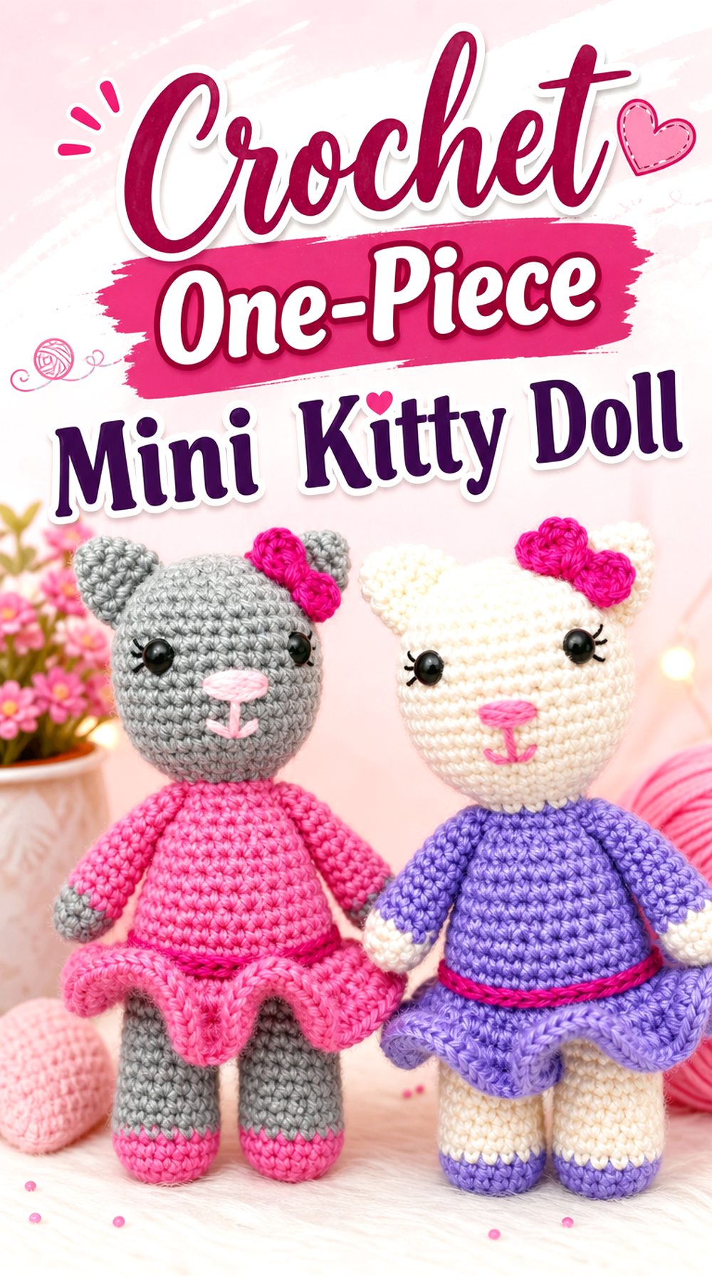Crochet One Piece Mini Kitty Doll