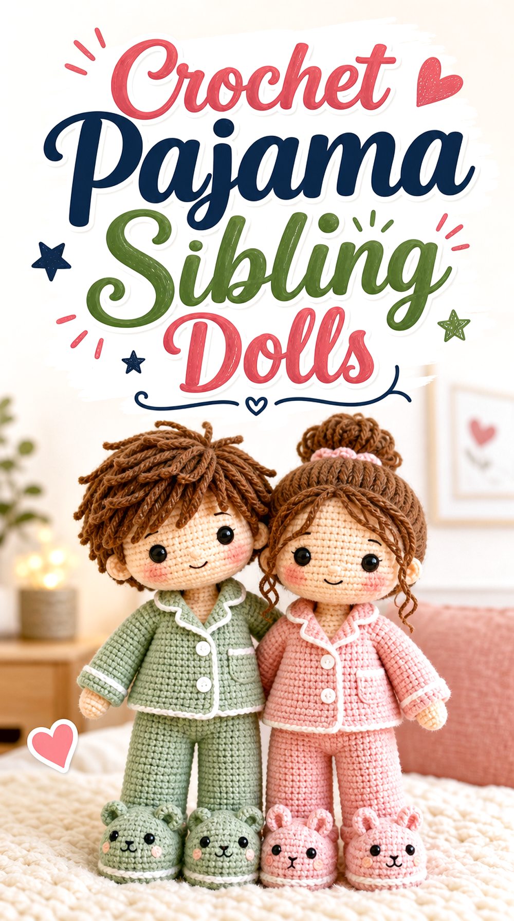 Crochet Pajama Sibling Dolls